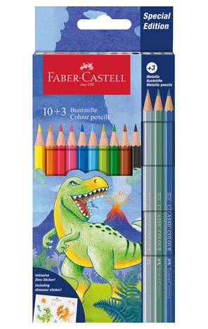 Boje drvene 10 boja +3 boje drvene Dino Faber Castell