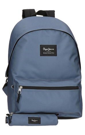 Ruksak i pernica Pepe Jeans tamno plavi