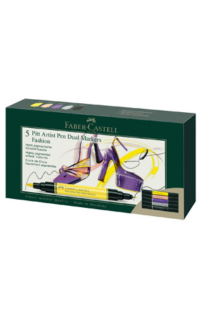 Marker obostrani Pitt artist 5 boja Fashion India ink Faber Castell