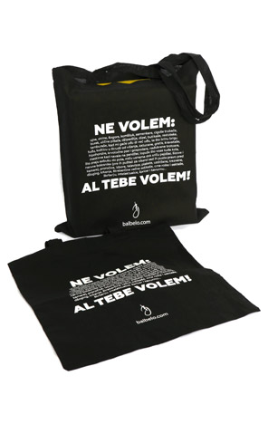 Vrećica za kupovinu platnena - Al tebe volem - crna