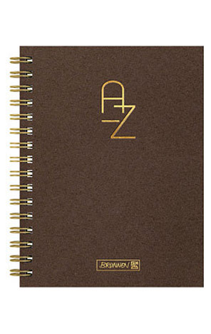 Adresar telefonski 160x210mm A-Z spiralni s gumicom Brunnen smeđi