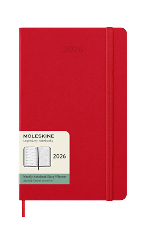 Planer tjedni 2026 13x21 tvrde korice Moleskine crveni