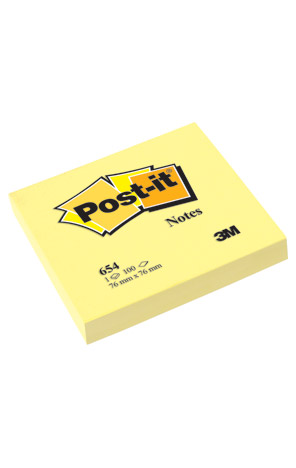 Blok samoljepljivi 76 x 76mm 100 listova Post-it 3M žuti