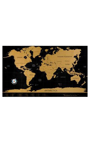 Karta svijeta scratch My Travel Map crna