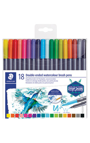 Flomasteri obostrani 18 boja akvarel Design Journey Staedtler