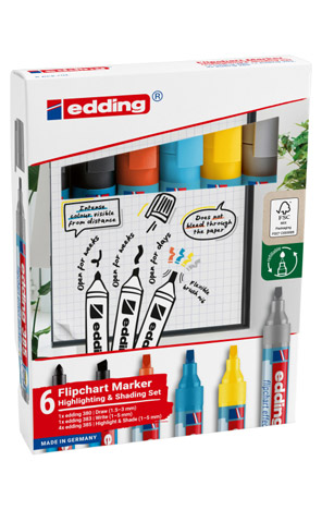 Marker 6 komada Flipchart Effect za signiranje i sjenčanje Edding
