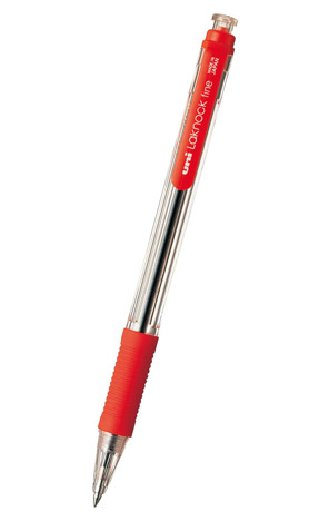 Olovka kemijska 0,7mm Laknock Uni Mitsubishi crvena