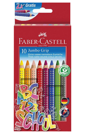 Boje drvene 10 boja Jumbo Grip 2001 Faber Castell