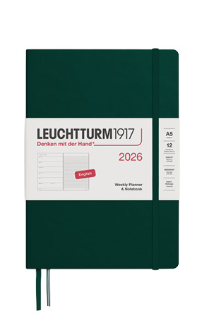 Planer tjedni i bilježnica 2026 A5 tvrdi uvez Leuchtturm1917 Forest Green