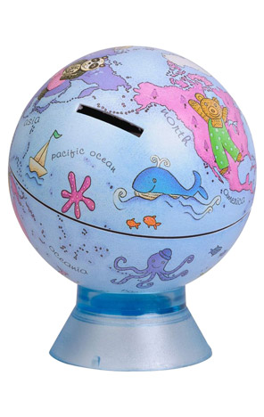 Kasica Globus 11cm ENG Baby bank