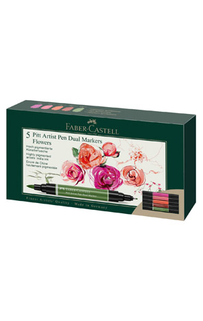 Marker obostrani Pitt artist 5 boja Flowers India ink Faber Castell