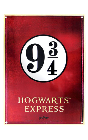 Znak ukrasni limeni Harry Potter 28 x 38cm Platform 9 3/4