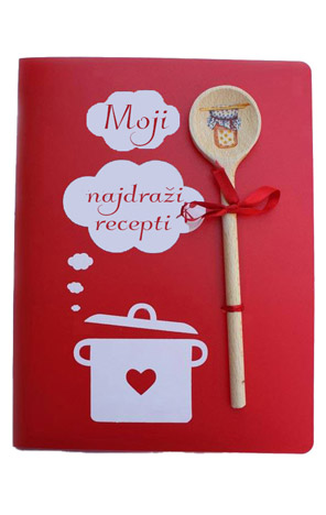 Rokovnik za recepte s kuhačom crveni