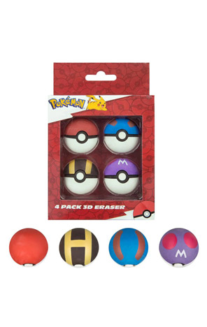 Gumica 4 komada 3D Pokemon