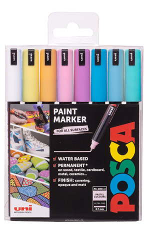 Markeri set 8 boja pastelnih pc-1mr Uni Posca