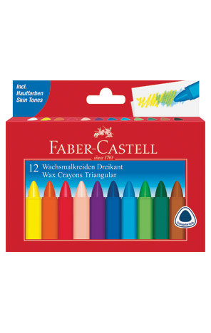 Boje voštane 12 boja kartonska kutija trokutaste Faber Castell