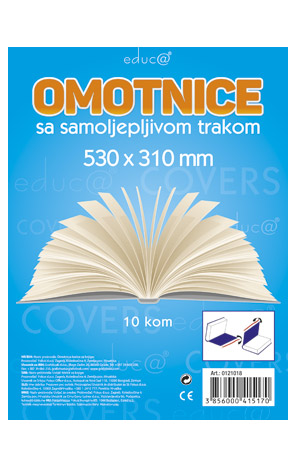 Omot za knjige sa samoljepljivom trakom 53 x 31cm 10 komada Educa