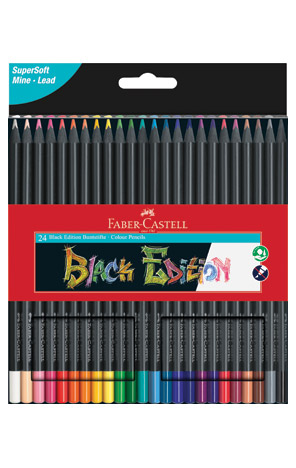 Boje drvene 24 boje trokutaste Black Edition Faber Castell