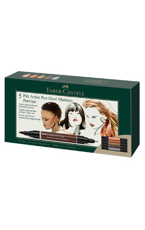 Marker obostrani Pitt artist 5 boja Portrait India ink Faber Castell