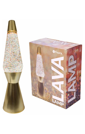 Lampa Lava golden glitter