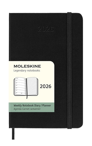 Planer tjedni 2026 9x14 tvrde korice Moleskine crni