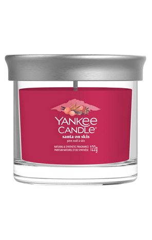 Svijeća small Signature Santa on skis Yankee Candle